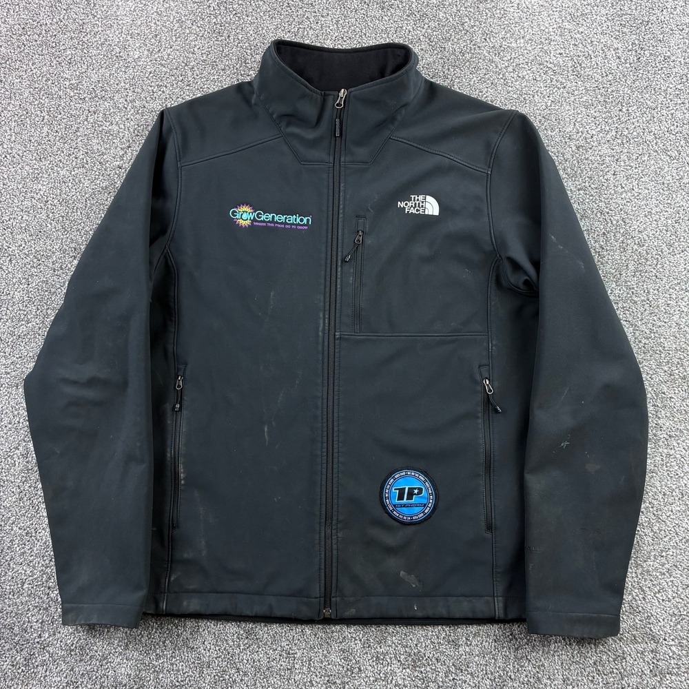 The North Face Jacket Men's Large Black Faded Apex Full Zip Softshell Windwall